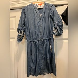 Brass chambray shirt dress